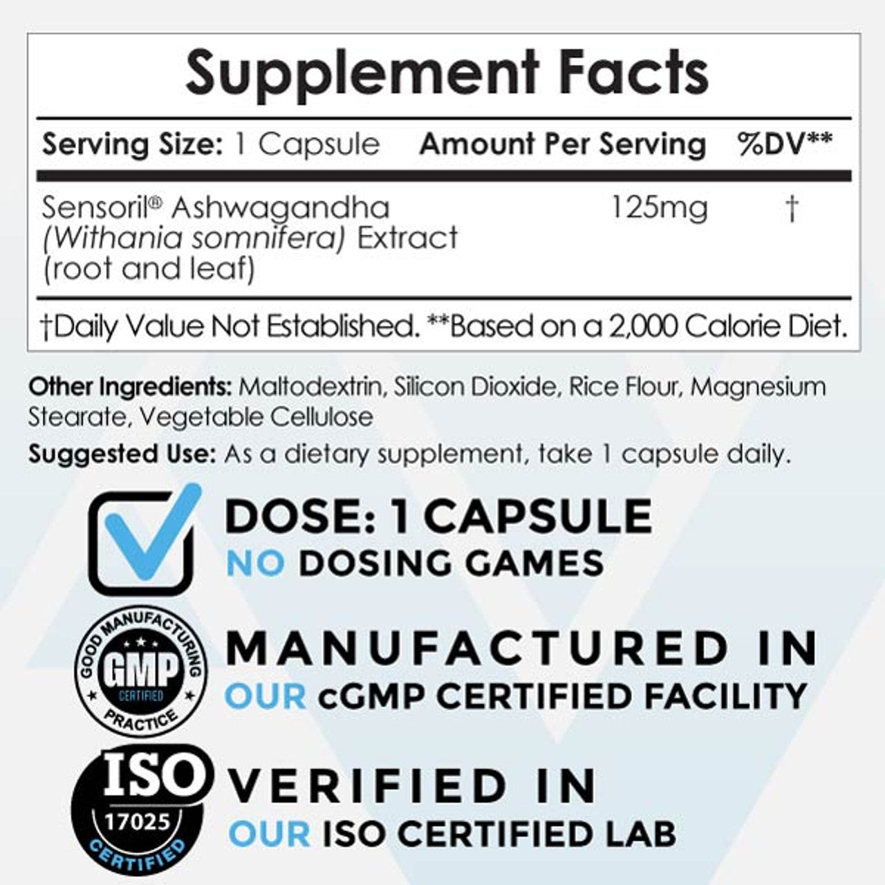Sensoril Ashwagandha, 125 mg, 90 Capsules