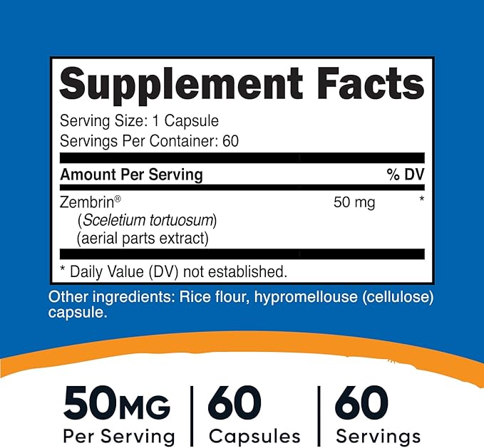 Nutricost Zembrin Kanna Capsules, 50 mg, 60 Count